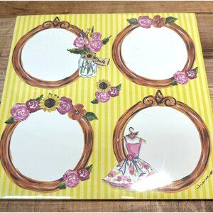 Vintage-Inspired Desk Pad With Floral And Dress Design 8" X 8" 80 Sheets IG88851